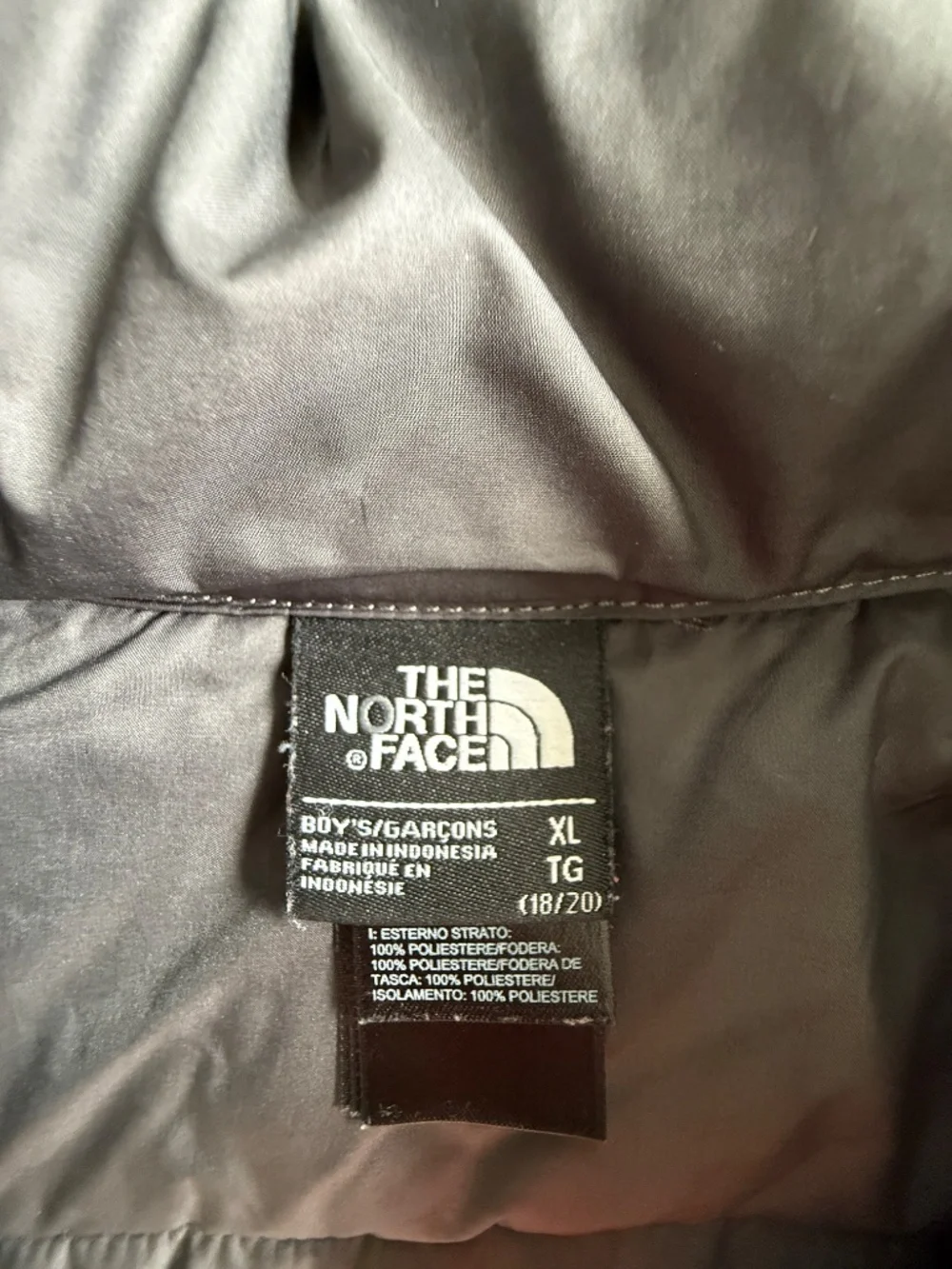 The North Face Boys XL ThermoBall Eco Insulated Jacket Gray Orange Full Zip
